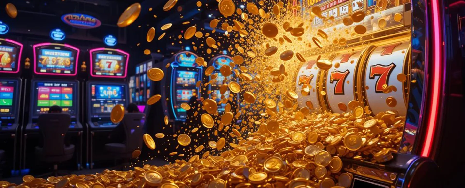 Player enjoying 747 arcade games with golden theme